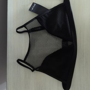 Women's NWT Nasty Gal Mesh Overlay Bikini Black Sz. M
